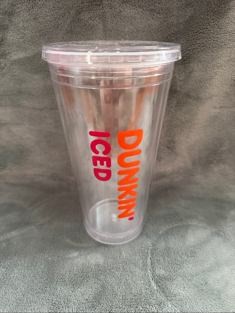 Dunkin’ Iced Clear Travel Tumbler - Pink & Orange Logo